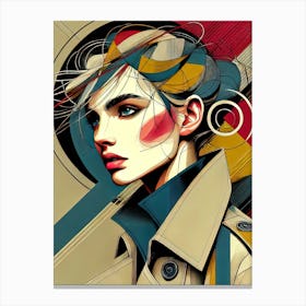 Girl In A Trench Coat Canvas Print