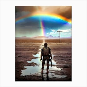 Rainbow In The Desert Canvas Print