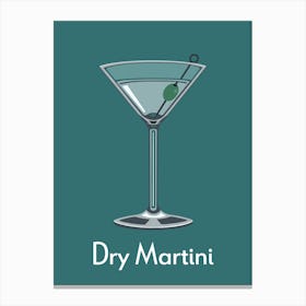 Dry Martini Teal Canvas Print