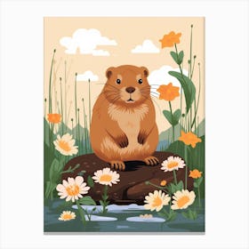 Baby Animal Illustration  Beaver 2 Canvas Print