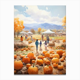 Pumpkin Patch, Watercolour 0 Canvas Print