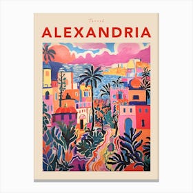 Alexandria Egypt 2 Fauvist Travel Poster Canvas Print