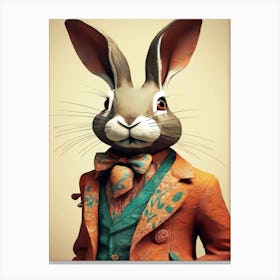 Bohemian Rabbit In A Suit  Canvas Print