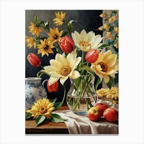 Sunflowers In A Vase Canvas Print