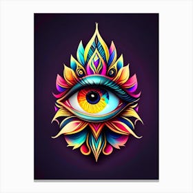 Psychedelic Eye, Symbol, Third Eye Tattoo 1 Canvas Print