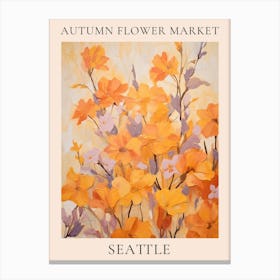 Autumn Flower Market Poster Seattle Canvas Print