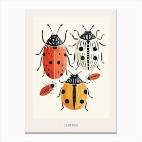Colourful Insect Illustration Ladybug 2 Poster Canvas Print