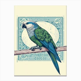 Wren Parrot On A Branch Canvas Print