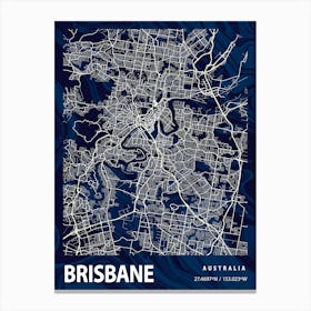 Brisbane Crocus Marble Map Canvas Print