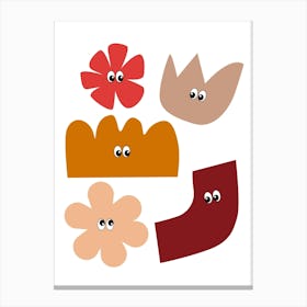 Friendly Shapes Red & Orange Canvas Print