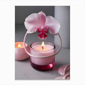 Orchid Candle Holder Canvas Print