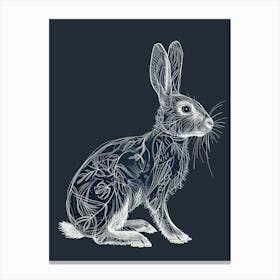 Harlequin Rabbit Minimalist Illustration 4 Canvas Print