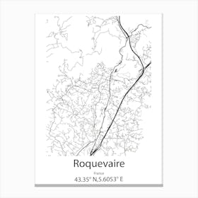 Roquevaire,France Minimalist Map Canvas Print