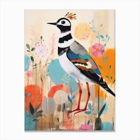 Bird Painting Collage Lapwing 3 Canvas Print