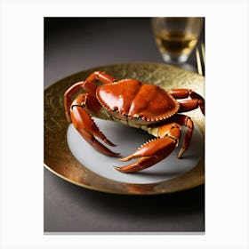 Crab On A Plate Canvas Print