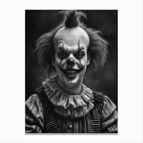 Chilling Chuckles Creepy Freaky Clown Canvas Print