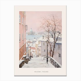 Dreamy Winter Painting Poster Helsinki Finland 3 Canvas Print