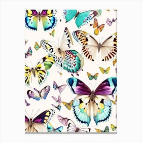 Butterflies Repeat Pattern Decoupage 2 Canvas Print