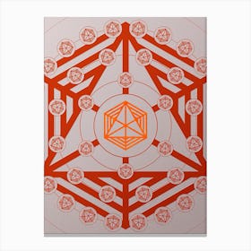 Geometric Abstract Glyph Circle Array in Tomato Red n.0083 Canvas Print