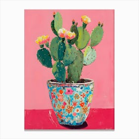 Cactus In A Pot Canvas Print