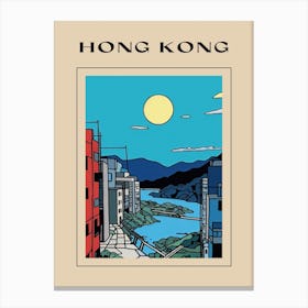 Minimal Design Style Of Hong Kong, China 2 Poster Canvas Print