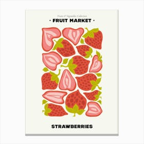 The Fruit Market Strawberries Illustration Maximalist Canvas Print