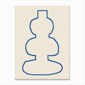 Buddhist Vase Line Drawing Modern Contemporary Minimalist Neutral Art Canvas Print