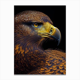 Golden Eagle Pointillism Bird Canvas Print