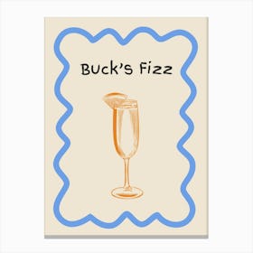 Bucks Fizz Doodle Poster Blue & Orange Canvas Print