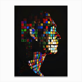 Pixelated Portrait Canvas Print