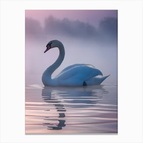 Swan In The Mist Canvas Print
