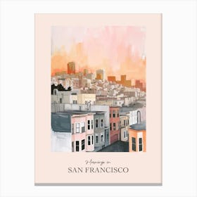 Mornings In San Francisco Rooftops Morning Skyline 2 Canvas Print