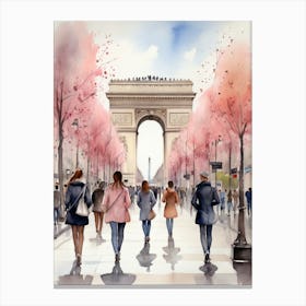Champs-Elysées Avenue. Paris. The atmosphere and manifestations of spring. 13 Canvas Print