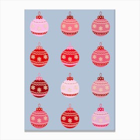 Vintage Christmas Baubles Canvas Print