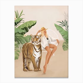 The Lady and the Tiger Canvas Print