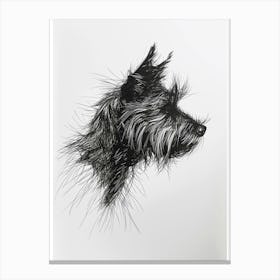 Australian Terrier Line Sketch 1 Canvas Print