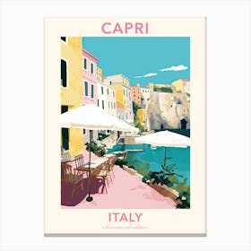 Capri, Italy, Flat Pastels Tones Illustration 4 Poster Canvas Print