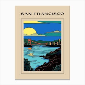 Minimal Design Style Of San Francisco, Usa 2 Poster Canvas Print