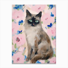 A Ragdoll Cat Painting, Impressionist Painting 4 Canvas Print