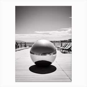 Cannes, France, Mediterranean Black And White Photography Analogue 4 Canvas Print