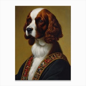 English Cocker Spaniel Renaissance Portrait Oil Painting Canvas Print