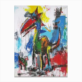 Graffiti Abstract Dinosaurs 2 Canvas Print