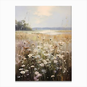 Daisy Field Landscape Oil Painting Canvas Print