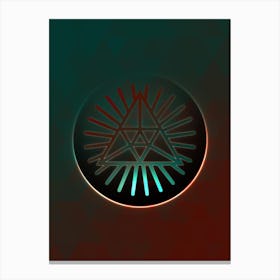 Geometric Neon Glyph on Jewel Tone Triangle Pattern 229 Canvas Print