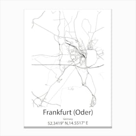 Frankfurt,Germany Minimalist Map Canvas Print