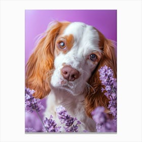 Lavender Dog Portrait.Generated AI. Wall Art Print.Generated AI. Wall Art Print Canvas Print