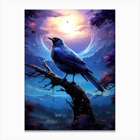 Crow Fantasy Moon Canvas Print