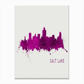 Salt Lake City Utah City Purple Canvas Print