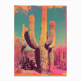 Retro Cactus Wonderland 4 Canvas Print