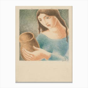 Woman With A Vase, Mikuláš Galanda 1 Canvas Print